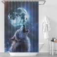 thumbnail image 2 of Wolves in The Moonlight Shower Curtain for Bathroom with 12Hooks, Polyester Fabric Thick Shower Curtain Washable Waterproof Curtain, 2 of 5