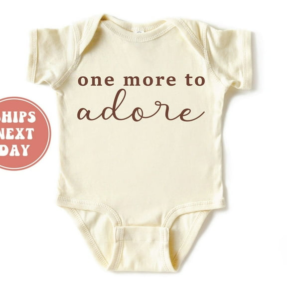 Pregnancy Announcement Gift Onesie, One More To Adore Baby Shirt, Newborn Bodysuit, Baby Shower Gift, Pregnancy Announcement To Parents Cute Baby Onesie, BABY BODYSUIT LAT 4424