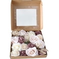 thumbnail image 6 of West Ivory Artificial Flowers Rose Combo Gift Box Set with Stem for DIY Valentine Mother's Day, Wedding Floral Bouquets Centerpieces Arrangements Decorations Dusty Mauve, 6 of 6