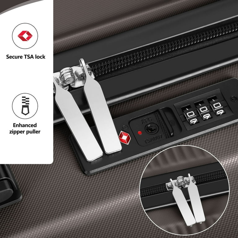 Hikolayae Hardside Spinner Luggage Sets in Coffee Brown, 3 Piece