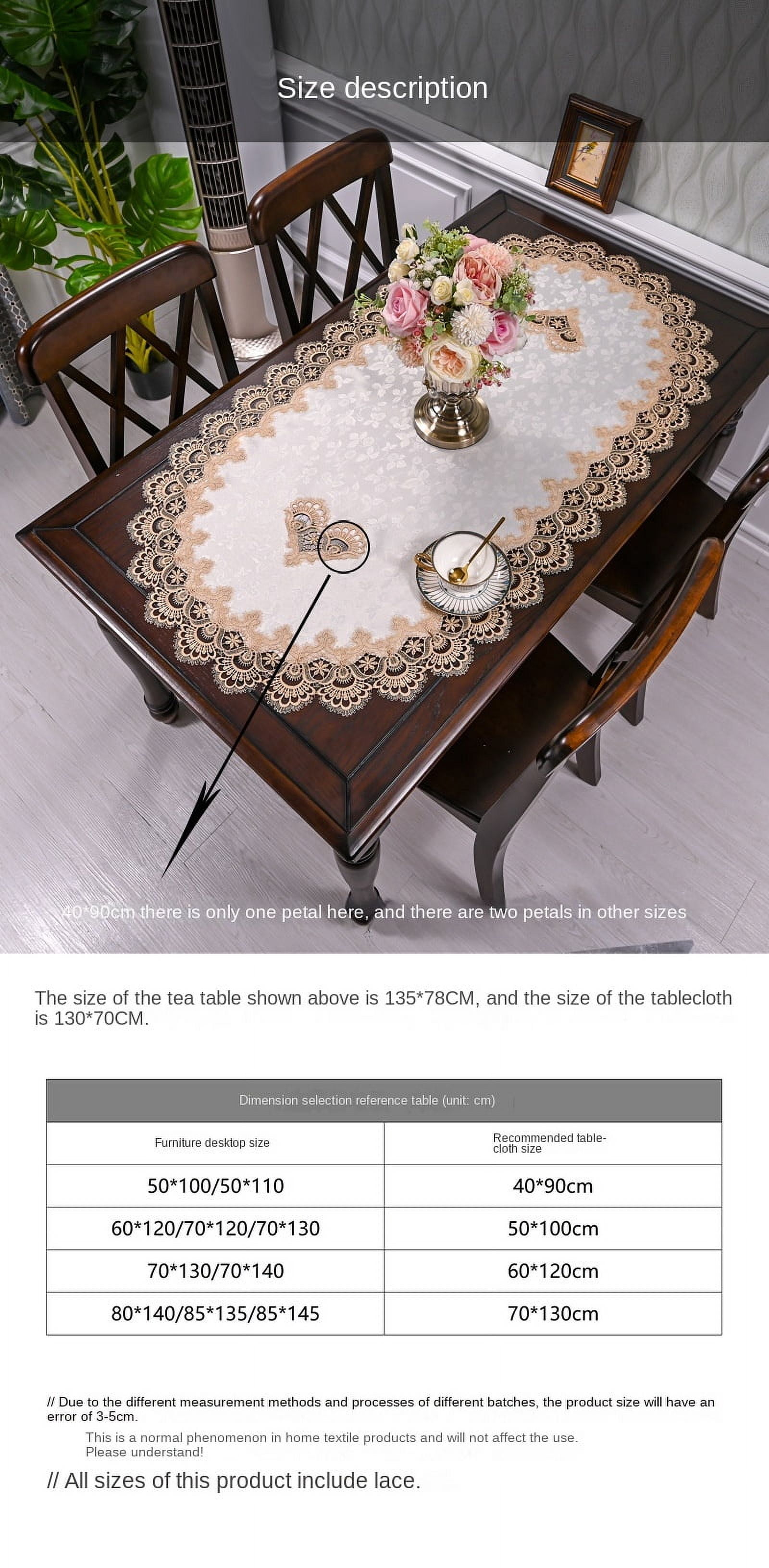 Embroidered Tablecloth Lace Table Runner, Oval Coffee Table Runner Table Centerpiece Doily Placemat Nightstand Dresser Scarf
