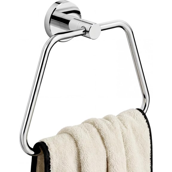 Hand Towel Holder for Bathroom Polished Chrome Towel Ring Heavy Duty Stainless Steel Towel Hanger Wall Mount for Bath, Kitchen