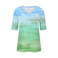 thumbnail image 3 of My Orders Lightweight Tops & Blouses Blouses for Women Fashion 2025 Sale Fitted Basic Tees 3/4 Womens Sleeveless Tunic Tops Dressy Casual Hawaiian Shirts Blue, 3 of 4