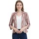 thumbnail image 3 of INSPIRE CHIC Blazer De Solapa Con Muescas Y Mangas 3/4 A Rayas Para Mujer Café marrón XL, 3 of 6