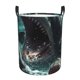 thumbnail image 1 of Fotbe Wave Ocean Animal Shark Cesto de Ropa con Asas, Cesto Impermeable de Gran Capacidad, Bolsa de Lavado para Dormitorio, Cesto de Ropa con Ruedas y Asas-Small, 1 of 6