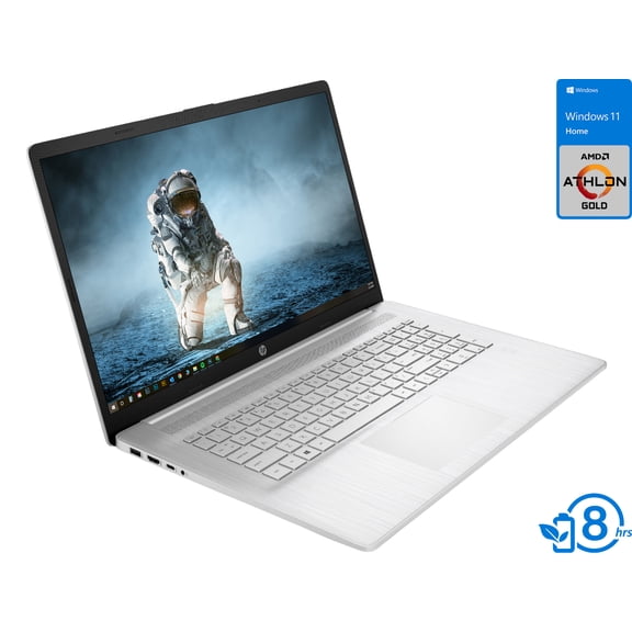 HP 17 Laptop, 17.3" HD Display, AMD Athlon Gold 3150U Upto 3.3GHz, 8GB RAM, 128GB SSD, Vega 3, HDMI, Wi-Fi, Bluetooth, Windows 11 Home