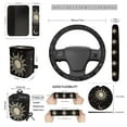 thumbnail image 5 of Uorisanigo Star Moon Sun Car Seat Cover Full Set Set of 15, with Steering Cover Seat Belt Pads Drink Car Coasters Set Trash Garbage Air Outlet Bag Rearview Mirror Cover Keychain Keyrings, 5 of 7