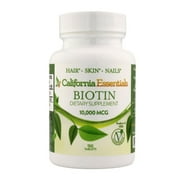 California Essentials Biotin 10,000mcg – Hair Growth Vegetarian Vitamins B7 Supports (150 Tablets)