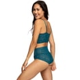 thumbnail image 3 of Felina | Finesse Lace Cami Bralette & Mock-Wrap Brief | 2-Piece Set (Blue Coral, S/M), 3 of 3
