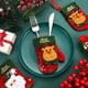 thumbnail image 4 of Juego de 8 cubiertos navideños, muñeco de nieve, Papá Noel, alce, cuchillo y tenedor, funda para bolsa, cubiertos, soporte para cubiertos, Navidad, Año Nuevo, decoración de mesa, adornos, guantes, 4 of 5