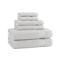 Host & Home Cotton 6-Piece Bath Towel Set - Soft & Absorbent - Light Grey