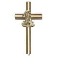 thumbnail image 2 of 6 inch Guardian Angel Cross, Walnut w/ Antique Gold inlay, 2 of 3