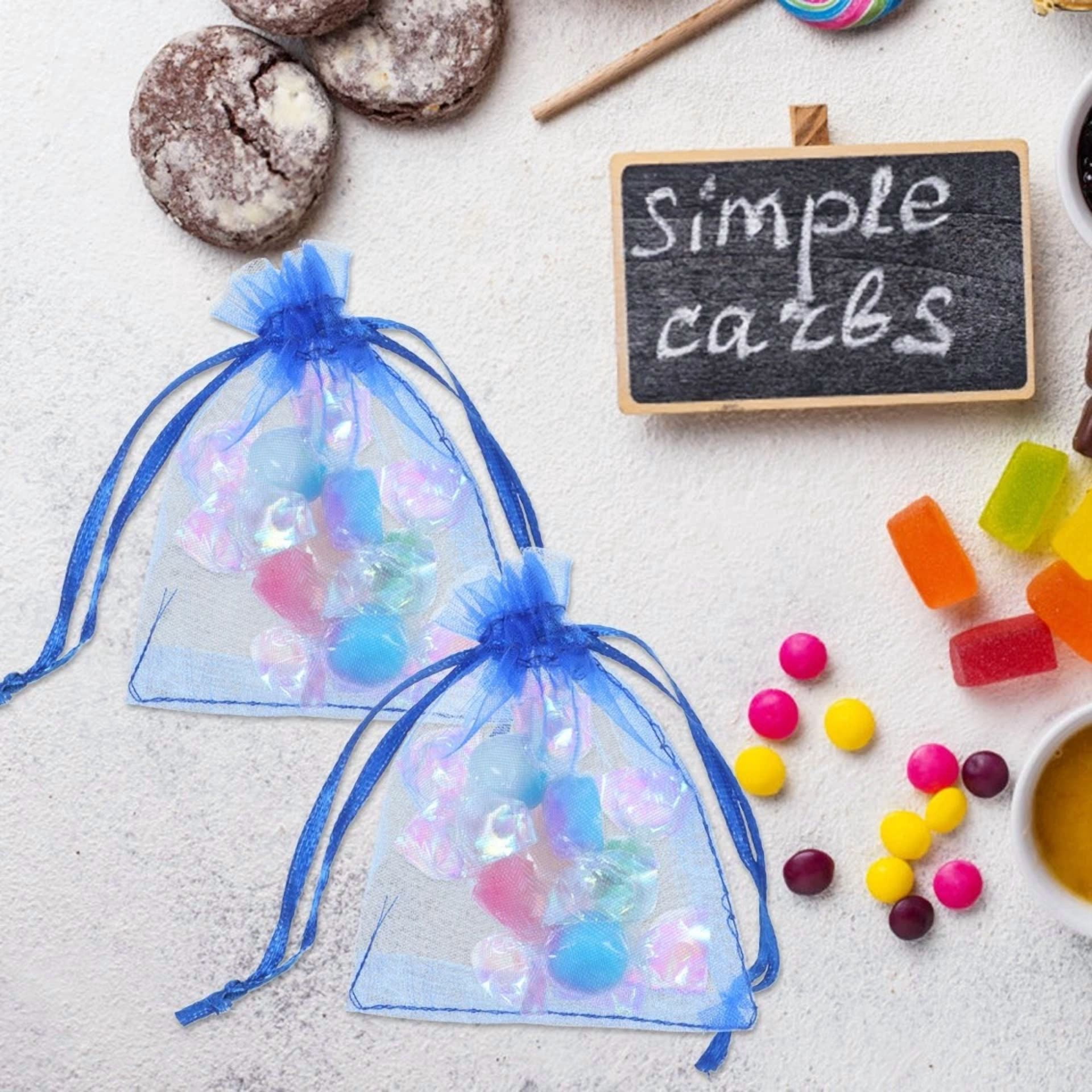 BUTTERFLY- 100 Pcs Gift Bag Drawstring Party Favor Bags Wrapping Shopping Small Mesh
