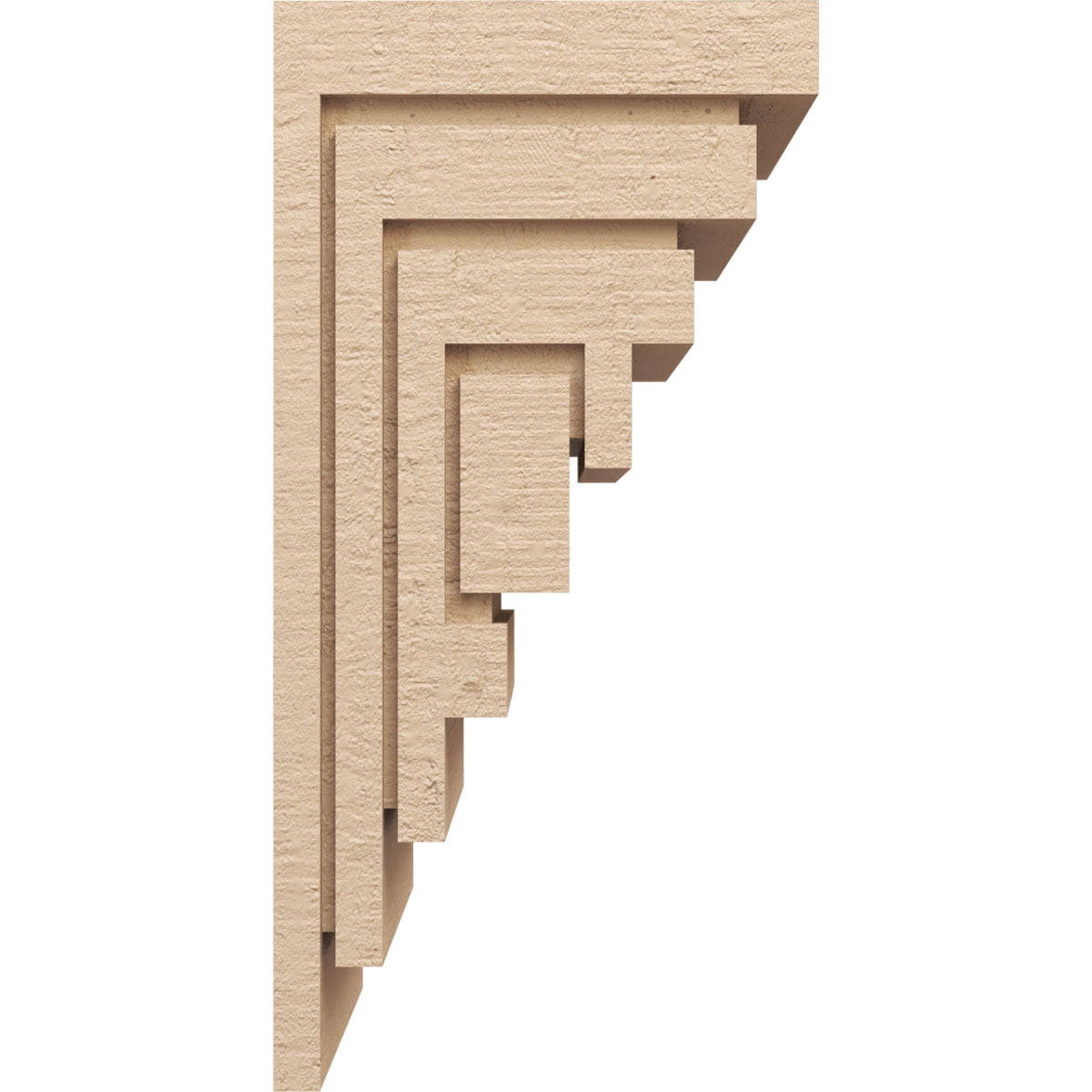 12"W x 12"D x 24"H Wide Landon Rough Cedar Woodgrain TimberThane Corbel, Primed Tan