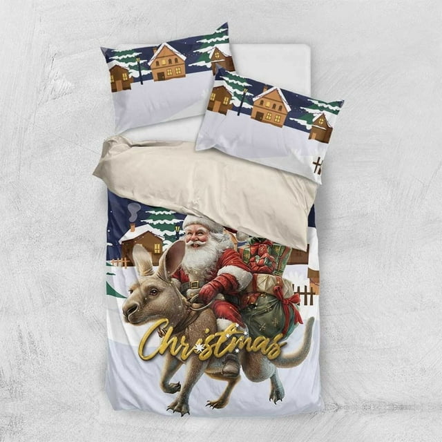 Kangaroo Australia Christmas Bedding Set Xmas Pattern LT01