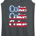 thumbnail image 3 of Coca-Cola - Coke Repeated Distressed Flag Fill - Women's Racerback Tank Top, 3 of 5