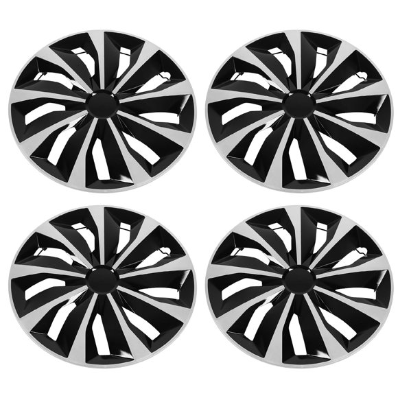 Hubcap, Elegant Durable Wheel  14 Inch Black and Silver Wheel Covers  for