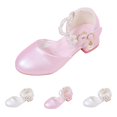 thumbnail image 4 of BOBOGOJP Girls Dress Shoes Low Heel Princess Flats Mary Jane Flower Wedding Party Shoes for Kids Toddler Red for 3.5, 4 of 9