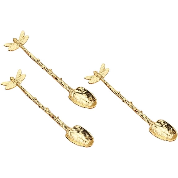 Vintage Coffee Spoons 3pcs Coffee Spoon Vintage Spoons Spoons Cooking Spoon Tablespoon Household Flatware Kitchen Spoons Home Coffee Scoops Coffee Spoons Fruit Butterfly Spoon