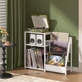 thumbnail image 5 of White Turntable Table with 3 Tier Vinyl Storage, Record Player Organizer Cabinet for Home Office, 5 of 6