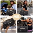 thumbnail image 5 of Garronmavis Black Spider Web Print Large Quilted Duffle Bag for Women, Travel Weekender Bag Overnight Carry On Bag with Zipper Pockets for Gym, Dance, Halloween Getaways, 5 of 7