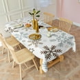 thumbnail image 3 of Light Christmas Snowflake Pattern Rectangle Tablecloth 60"x102",Waterproof Polyester Rectangle Table Cloth, Wipeable Spillproof Polyester Tablecloth for Dining, Camping, Indoor and Outdoor, 3 of 6
