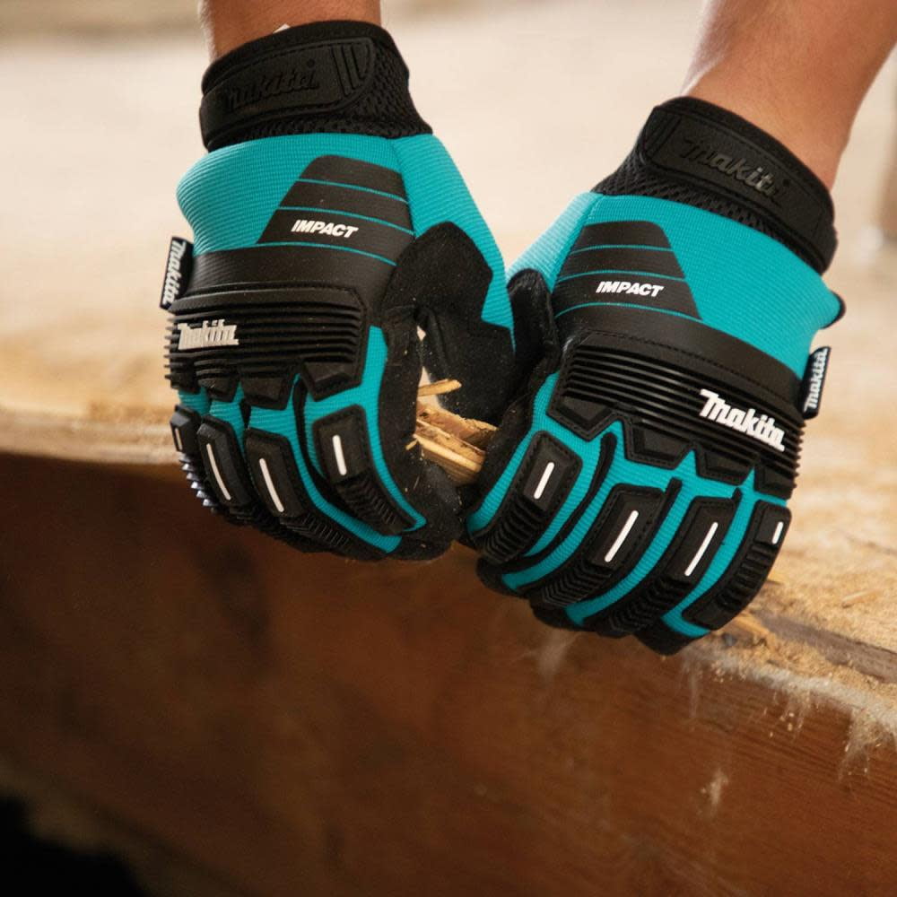 Makita Unisex Impact-rated T 04276 Advanced ANSI 2 Impact Rated Demolition  Gloves Medium, Teal/Black, Medium US