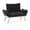 Black, variant on 24 - inch Width | Stone Gray Love Seat for Narrow Areas | Compact yet Comfortable Seating