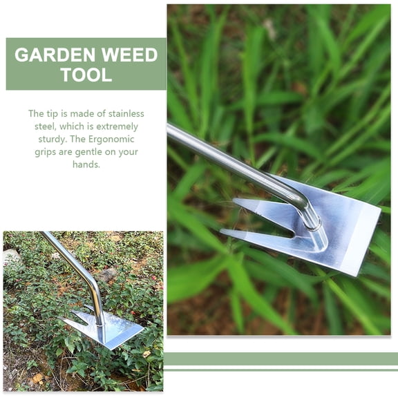 WHAMVOX Stainless Steel Garden Weeder with Ergonomic Handle, Assorted Colors, 6.3 Inch Tool for Lawn and Garden Care