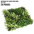 thumbnail image 1 of 20"x20" inch Sunshades Depot Artificial #13 3D Mixed Panel Fence Privacy Screen Evergreen Hedge Panels Fake Plant Wall (22pc), 1 of 5
