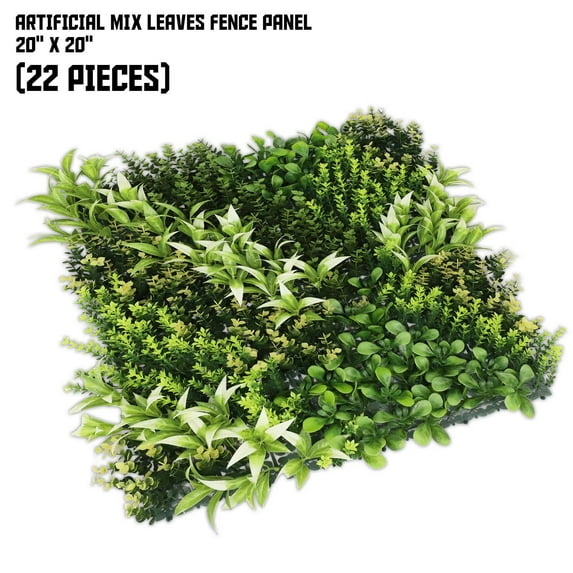 20"x20" inch Sunshades Depot Artificial #13 3D Mixed Panel Fence Privacy Screen Evergreen Hedge Panels Fake Plant Wall (22pc)