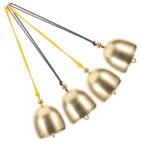 PENIKOKO Decorative Metal Bells 4-Pack Vintage Style for Winter Holiday Crafts and Party Decorations