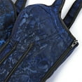 thumbnail image 4 of Women Corset with Straps Floral Jacquard Corset Gothic Corset Top Plus Size Shoulder Straps Tank Overbust Corset Bustiers Royal Blue 2XL, 4 of 5