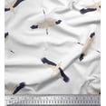 thumbnail image 2 of Soimoi White polyester Crepe Fabric Flying Stork Bird Print Fabric by Yard 42 Inch Wide, 2 of 5