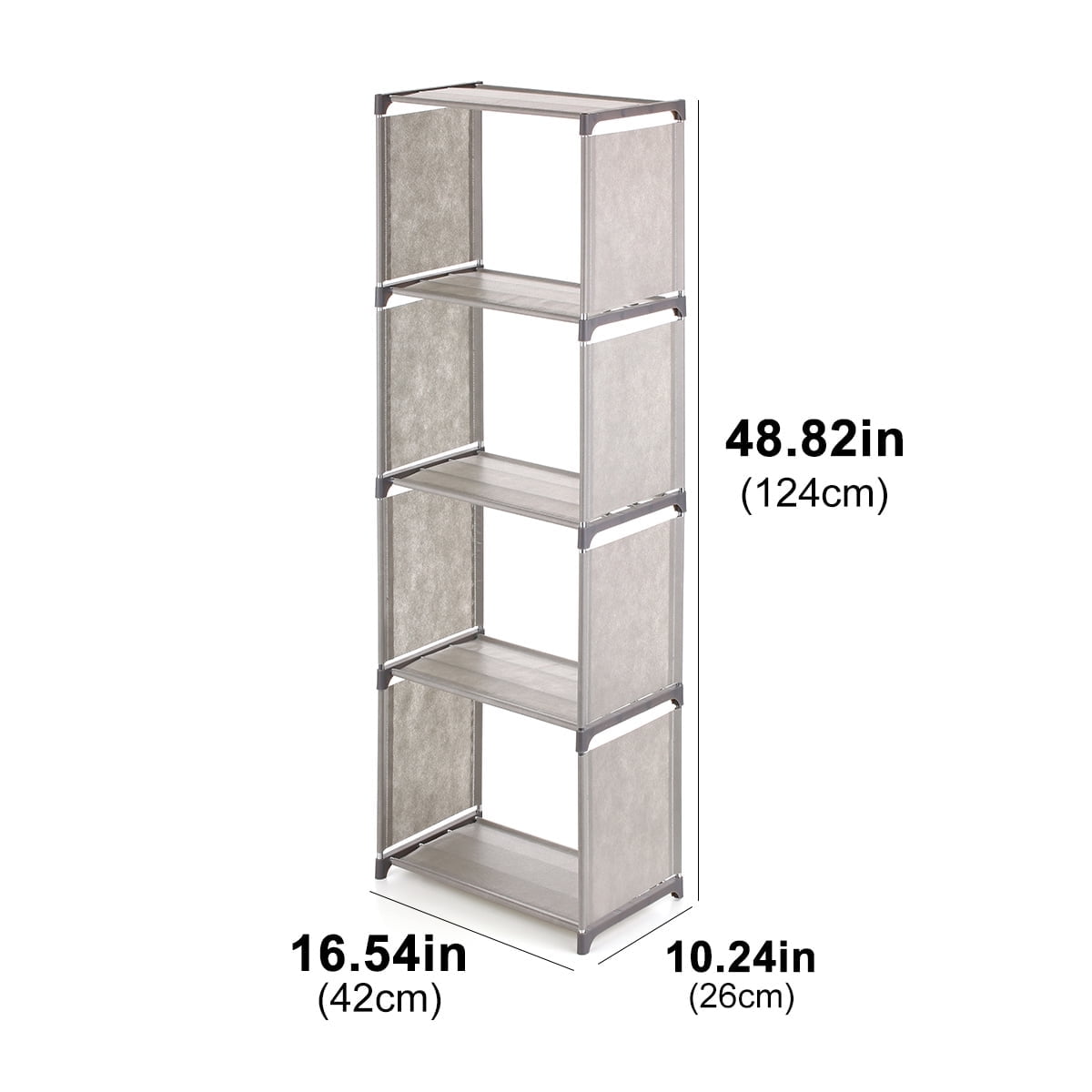 Cube Storage Shelf,Assembled Storage Rack,Bedroom Living Room Vertical Cabinet Bookshelf,4-Grid Multi-Functional Storage Equipment (Grey)