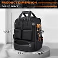 thumbnail image 4 of Heavy-Duty Tool Bag Backpack with 18 Storage Pockets, Multi-Pouch Tool Organizer with Padded Shoulder & Waist Support, Professional Jobsite Bag for Contractors, Plumbers, and HVAC Techs, Black, 4 of 7