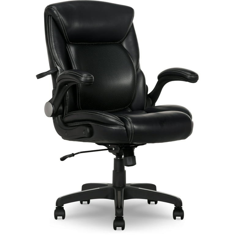 Serta Air Lumbar Bonded Leather Manager Office Chair Black