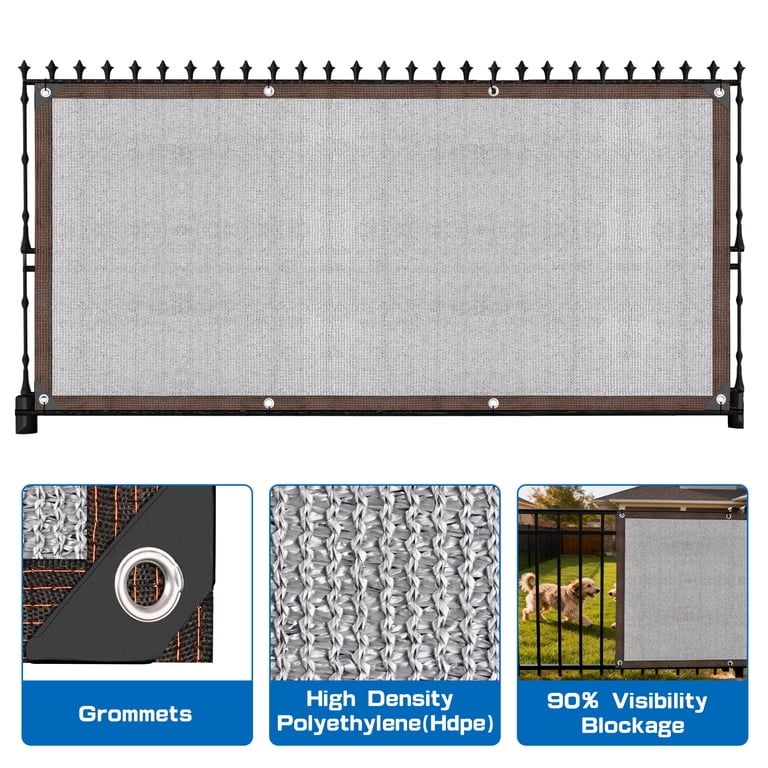 Meromore 3ft x 10ft Grey Privacy Screen, UV Protection photo 4
