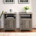 thumbnail image 2 of Walker Edison Warwick Ensemble de Tables d'Appoint à Porte Rainurée Classique 2 Pcs, 2 Pack, Gris Lavé, 2 of 2