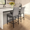 thumbnail image 3 of Amisco Perry Plus 30" Bar Stool - Silver Grey Polyester/Black Metal, 3 of 9