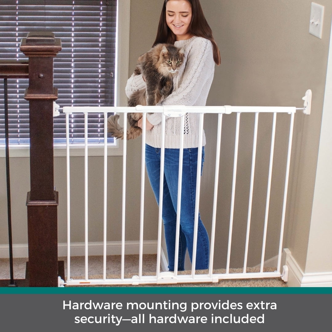 North States MyPet Wide Metal ClearPath Staircase and Hallway Pet Gate, Expands to 47.85" Wide