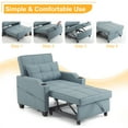thumbnail image 3 of Ktaxon 3-in-1 Single Sofa Bed Convertible Sleeper Chair Tech Fabric Futon Sofa with Lumbar Pillow for Living Room Bedroom Office Apartment Furniture Blue-Gray, 3 of 8