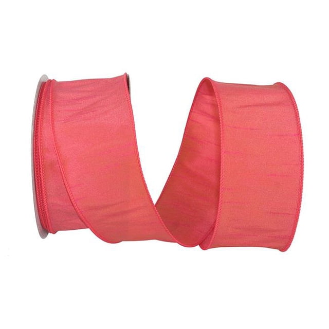 Reliant Ribbon 92975W-907-40H 20.5 Po 20 Yards Dupioni Supreme Wired Edge Ribbon, Coral