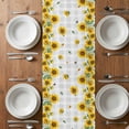 thumbnail image 6 of Sunflowers Table Runner - 60 Inch Long, Kitchen Dining Table Runner Dresser Scarves, Gray Plaid Pastoral Vintage Bee Farm Farmhouse Decor for Coffee Tables Wedding Party Banquet, 6 of 8