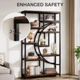 thumbnail image 2 of Fnova 68.8" 9 - Tier Industrial Bookshelf, Rustic Metal - Wood Storage Rack for Living Room/Office/Kitchen, Freestanding Tall Compact Corner Organizer, 2 of 16
