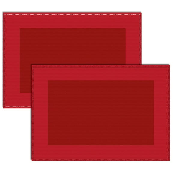 Vinyl Placemats Heat-Resistant Table Mats Washable Easy Clean Plastic Placemats for Dining Table Set of 4 (Red)