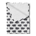 thumbnail image 2 of Pig Soft Flannel Fleece Blanket, Continuous Pig Animal Silhouette Pattern Domestic Mammal Husbandry Concept, Cozy Plush for Indoor and Outdoor Use, 50" x 70", Charcoal Grey and White, by Ambesonne, 2 of 5