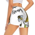 thumbnail image 3 of Xecao's Gnome Sweet Honey for a double-layer running short for women, perfect for gym, tennis, and more, featuring a convenient pocket., 3 of 9