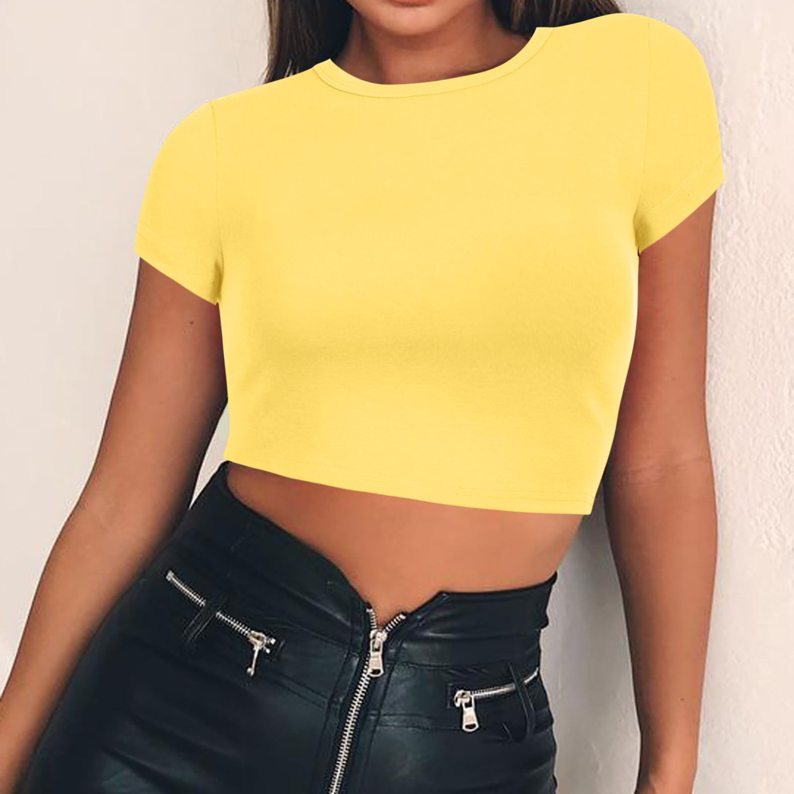 yellow crop tshirt