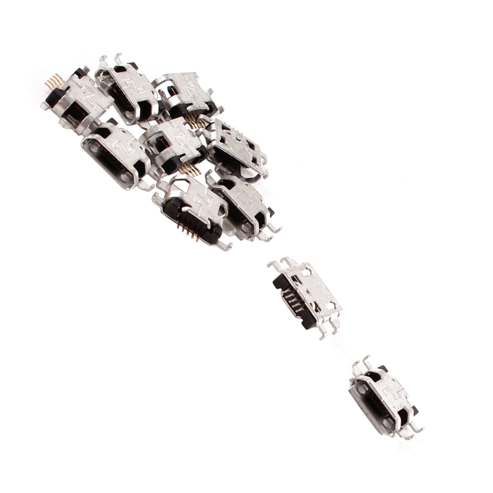10 Pcs Type B Micro USB 5 Pin Female Mount Jack Connector Port Socket